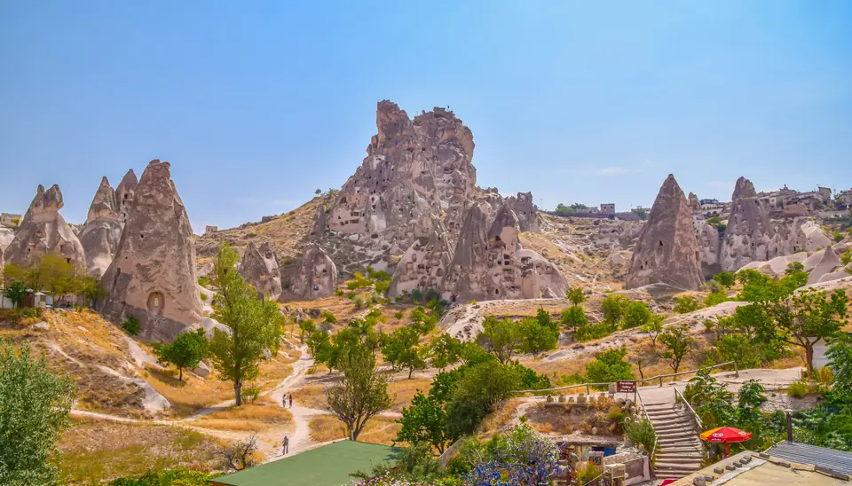Uchisar rock castle above the valley