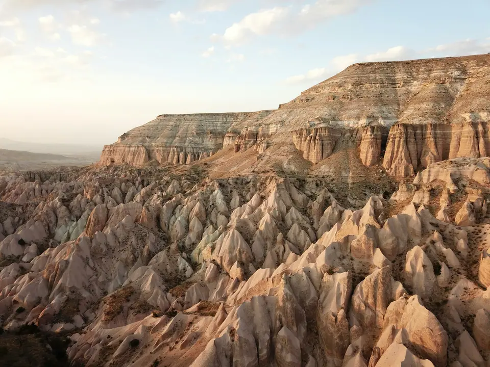 Eroded ridges of a Cappadocia valley