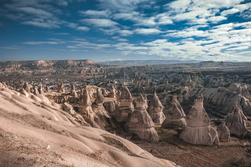 Walking country among the valleys of Cappadocia