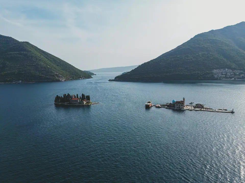 The Bay of Kotor with the islands off Perast