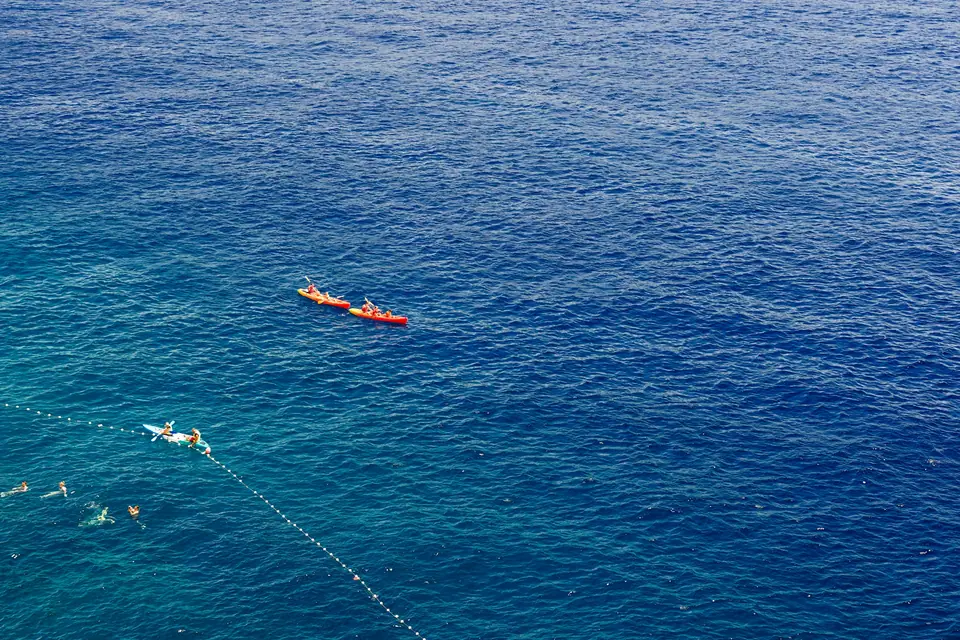 Sea kayak on the deep blue Adriatic off Dubrovnik