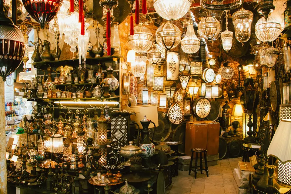 Lamps for sale in the Grand Bazaar