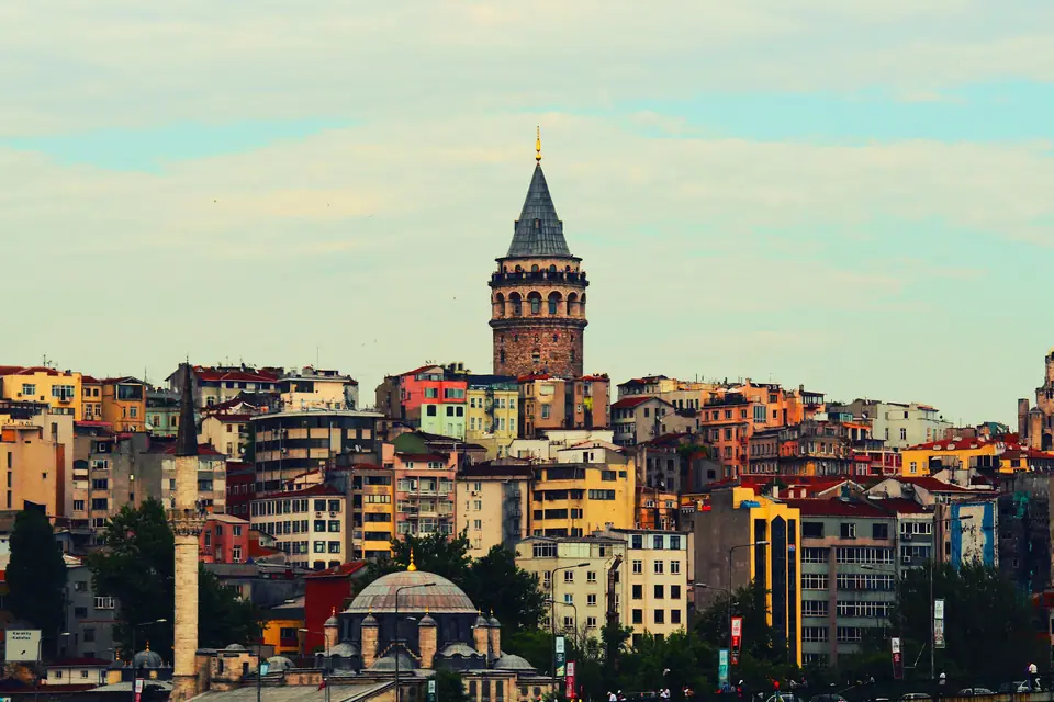 Galata Tower above the houses of Karakoy