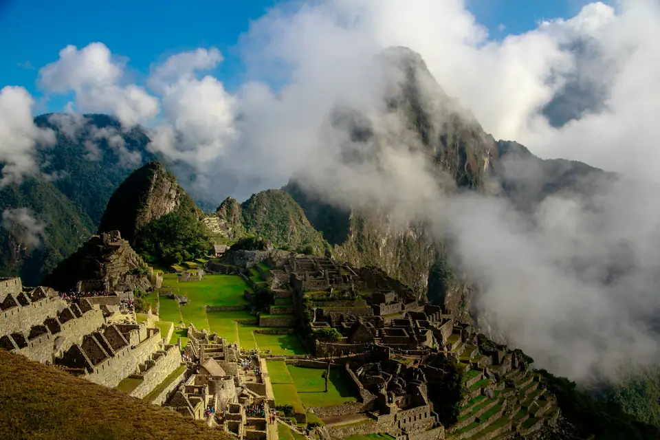 Clouds drifting over Machu Picchu