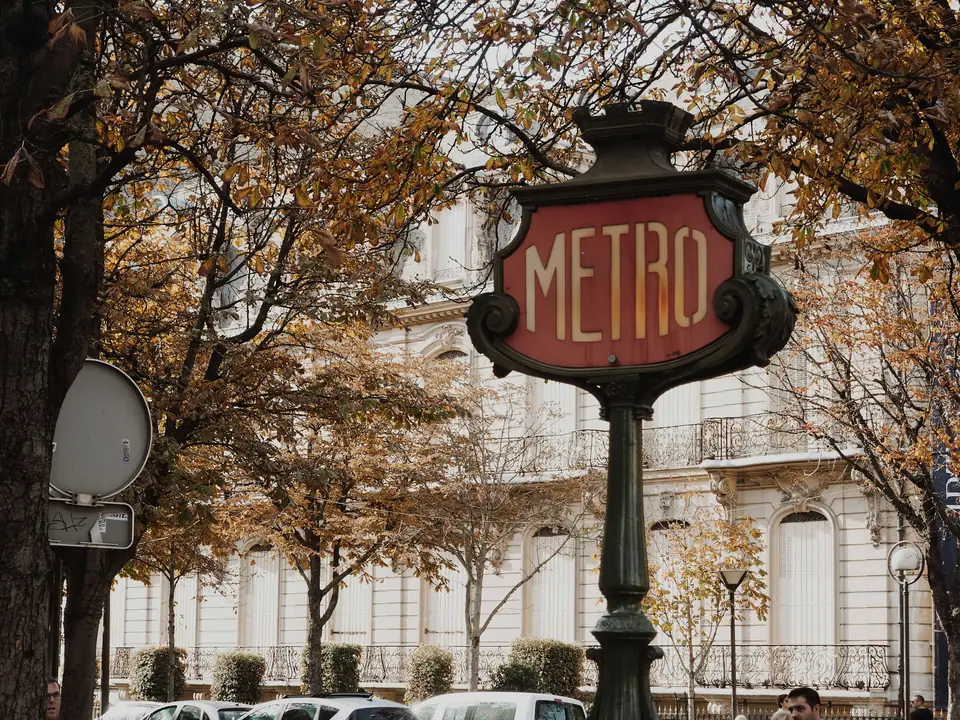 Art Nouveau Metropolitain sign at a Paris metro entrance
